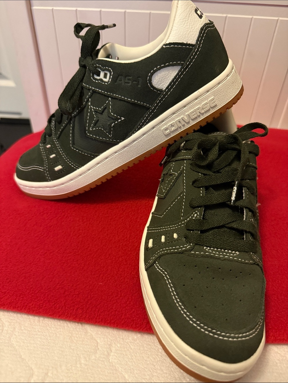Converse AS-1 Pro One Star Court Sneaker in Dark Green with Gum Sole